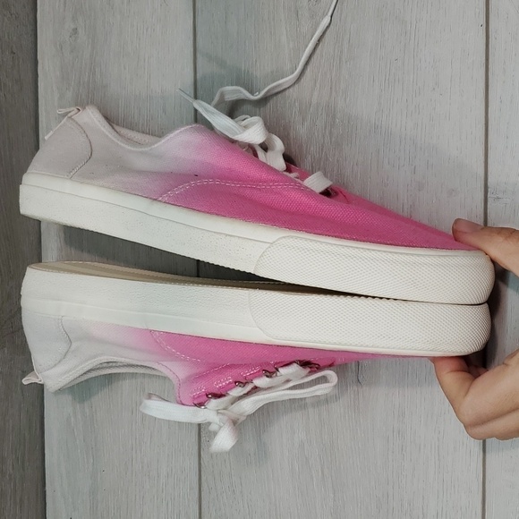 J.Crew Womens Colorblock Dip Dyed Fuchsia Sneakers shoes sz 10H - Picture 9 of 12